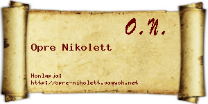 Opre Nikolett névjegykártya