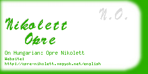 nikolett opre business card